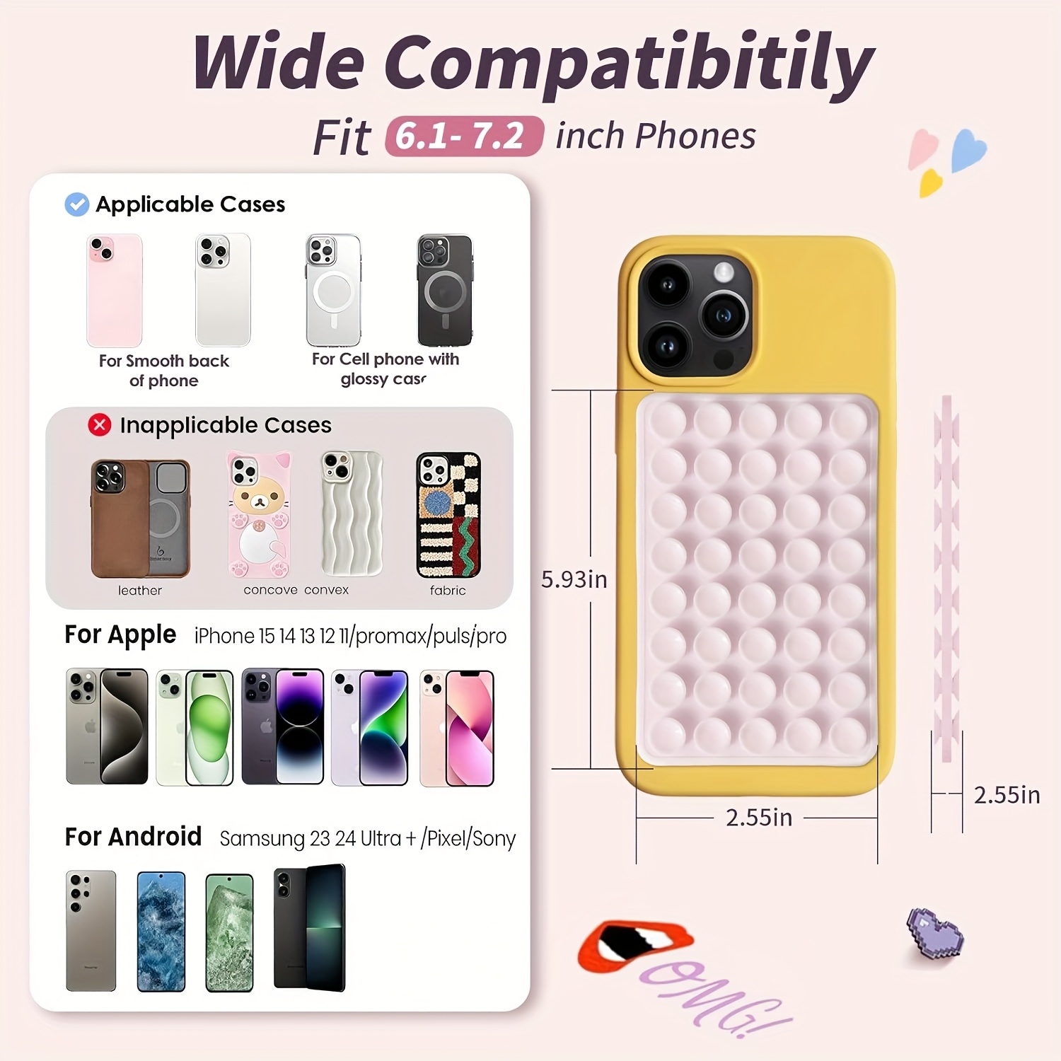2個入り両面シリコン吸盤式スマホスタンド iPhone/An - Watch Es のレビューと価格